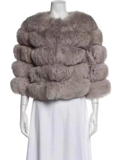 Pre-owned Aria Moda Fur Coat In Gray
