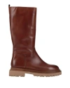 Aria Shoes Woman Boot Tan Size 8 Calfskin In Brown