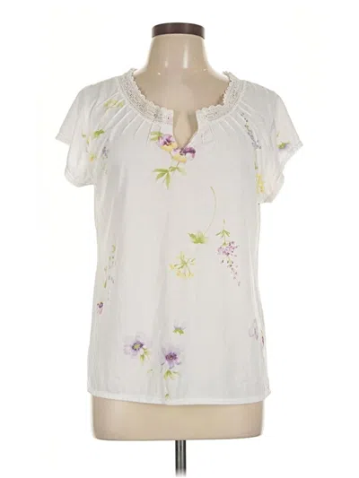Pre-owned Aria Short Sleeve Blouse In Ivory