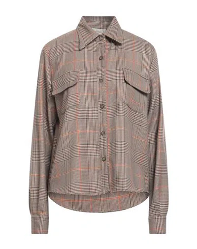Aria Woman Shirt Sand Size M Polyester, Viscose, Elastane In Beige