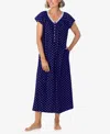 Aria Women's Cap Sleeve Pajama Set In Blue Geo