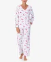 Aria Women's Long Sleeve Pajama Set In Mauve Floral