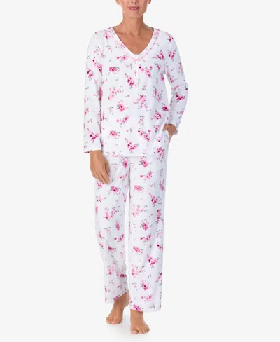 Aria Women's Long Sleeve Pajama Set In Mauve Floral