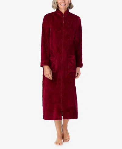 Aria Women's Long Sleeve Zip Robe In Wine