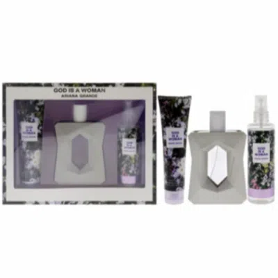 Ariana Grande God Is A Woman 3 Piece Gift Set 3 Piece Gift Set With 3.4 oz Edp In Transparent