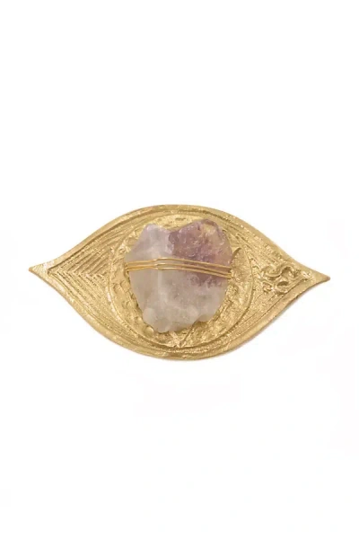 Ariana Ost Third Eye Amethyst Crystal Dish In Gold