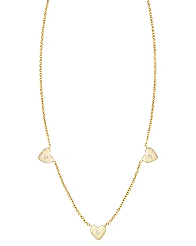 Ariana Rabbani 14k Diamond Three Hearts Necklace