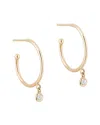 Ariana Rabbani 14k Diamond Dangle Hoop In Gold
