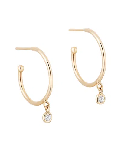 Ariana Rabbani 14k Diamond Dangle Hoop In Gold