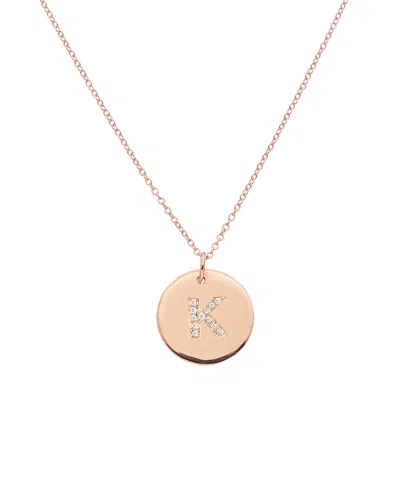 Ariana Rabbani 14k Diamond Initial Disc Necklace (a-z)