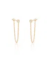 Ariana Rabbani Bezel-set Diamond Chain Earrings (1" Drop) In Gold