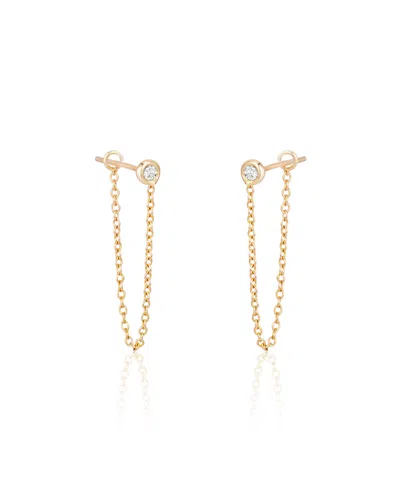 Ariana Rabbani Bezel-set Diamond Chain Earrings (1" Drop) In Multi
