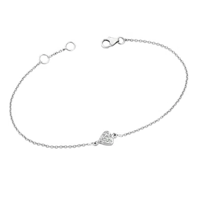 Ariana Rabbani Diamond Heart Bracelet White Gold