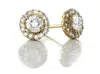 Ariana Rabbani Diamond Solitaire Stud Earrings With Pave Diamonds Yellow Gold In Gold