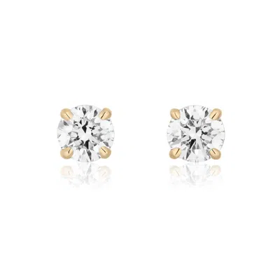 Ariana Rabbani Four Prong 1 Carat Tw Lab Grown Diamond Studs In Yellow