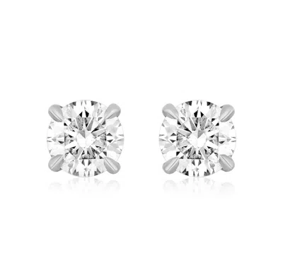 Ariana Rabbani Four Prong 4 Carat Tw Lab Grown Diamond Studs In White