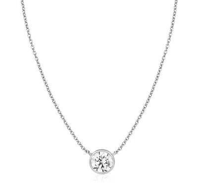 Ariana Rabbani Lab Grown Diamond Solitaire 1 Carat 14k Gold Necklace In White