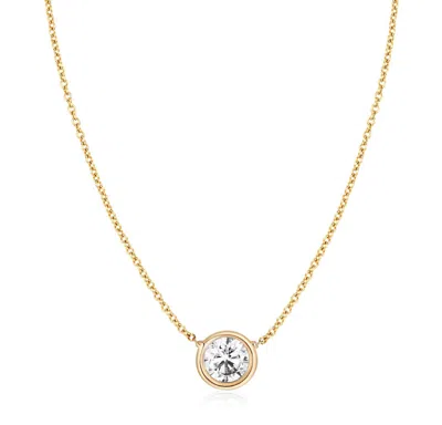 Ariana Rabbani Lab Grown Diamond Solitaire 1/2 Carat 14k Gold Necklace In Yellow