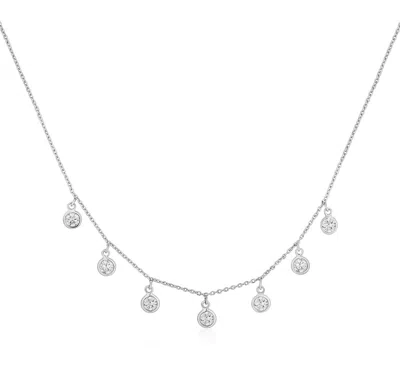 Ariana Rabbani Seven Lab Grown Diamonds Dangle 14k Gold Necklace In White