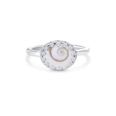 Arianne Delaney Women's Shiva Shell Gemstone Ring Sterling Silver In Metallic
