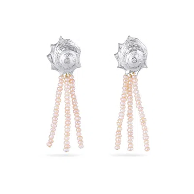 Arianne Delaney Women's Sterling Silver Astra Shell & Pearls Dangle & Drop Earrings