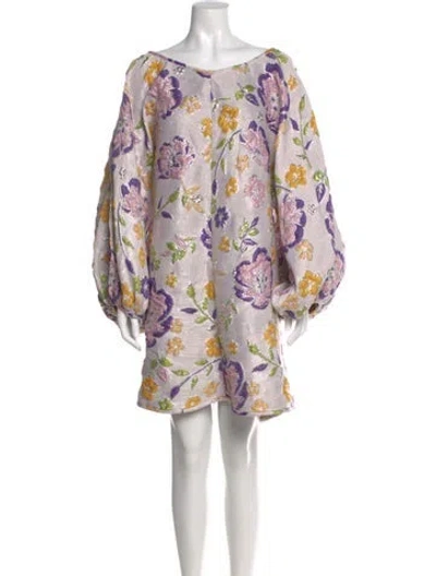 Pre-owned Arianne Elmy Floral Print Mini Dress
