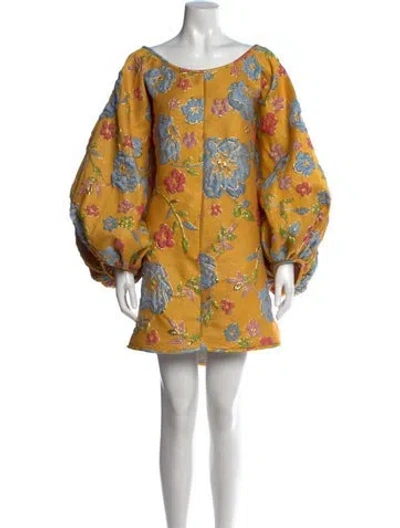 Pre-owned Arianne Elmy Floral Print Mini Dress