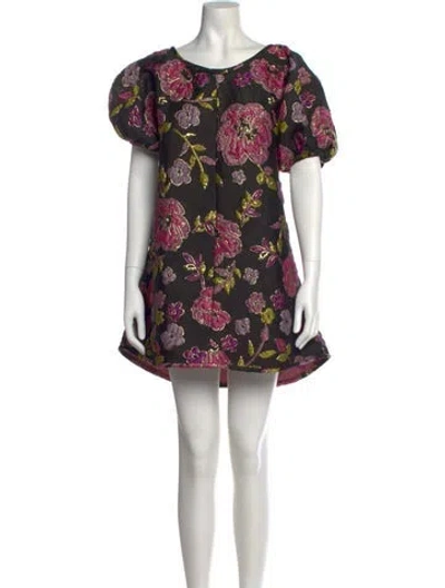 Pre-owned Arianne Elmy Floral Print Mini Dress In Multi