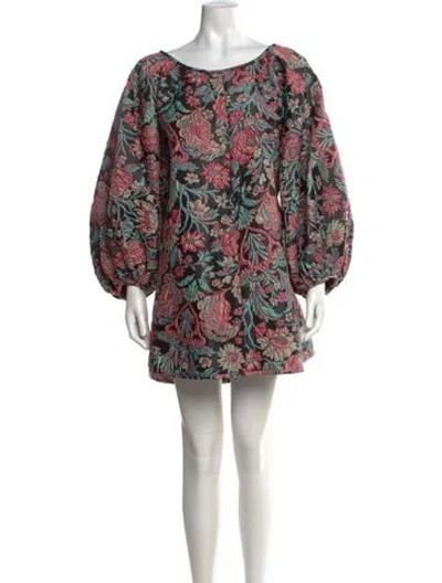 Pre-owned Arianne Elmy Floral Print Mini Dress W/ Tags In Multi