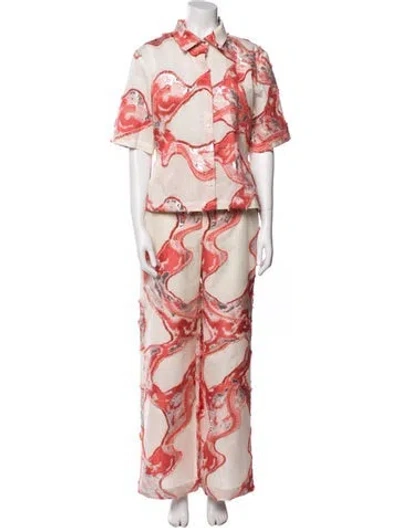 Pre-owned Arianne Elmy Printed Pant Set In Neutral