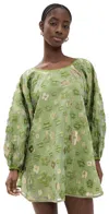 Arianne Elmy Retro Green Organza Good Luck Dress Retro Green In Retro Green