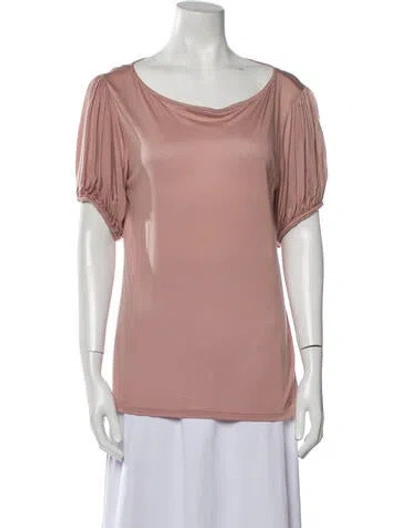 Pre-owned Arias Bateau Neckline Short Sleeve T-shirt In Pink