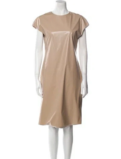 Pre-owned Arias Crew Neck Knee-length Dress In Pink