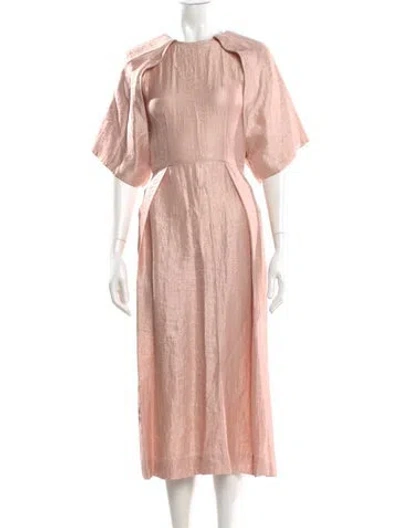 Pre-owned Arias Crew Neck Midi Length Dress