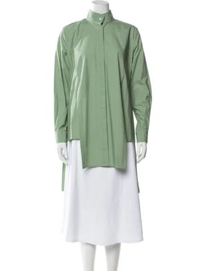 Pre-owned Arias Floral Print Halterneck Top In Green