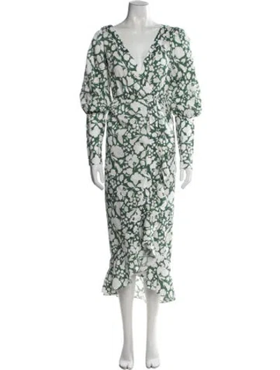 Pre-owned Arias Floral Print Midi Length Dress In Multi