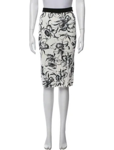 Pre-owned Arias Floral Print Midi Length Skirt In Multi