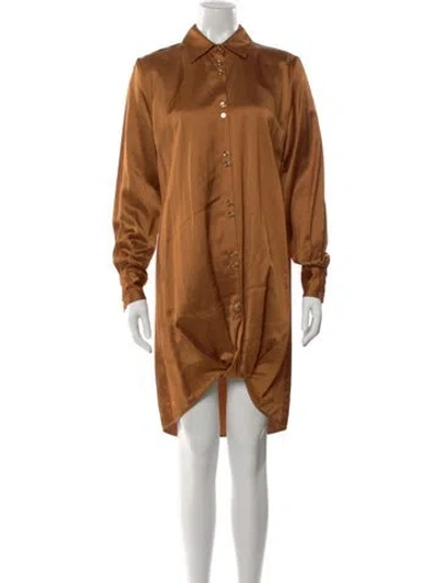 Pre-owned Arias Knee-length Dress In Brown