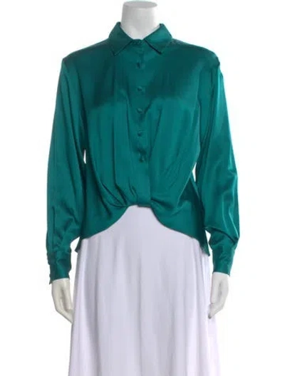 Pre-owned Arias Long Sleeve Blouse W/ Tags In Blue