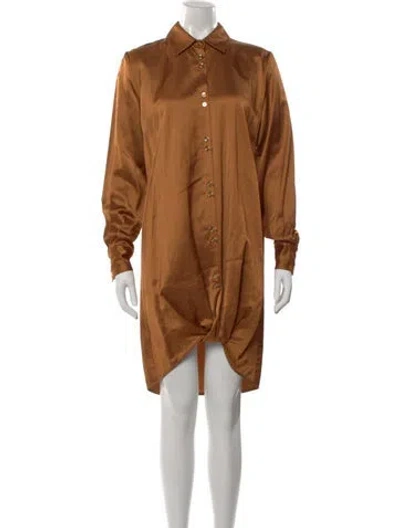 Pre-owned Arias Mini Dress In Brown