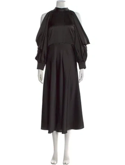 Pre-owned Arias Mock Neck Long Dress W/ Tags In Black
