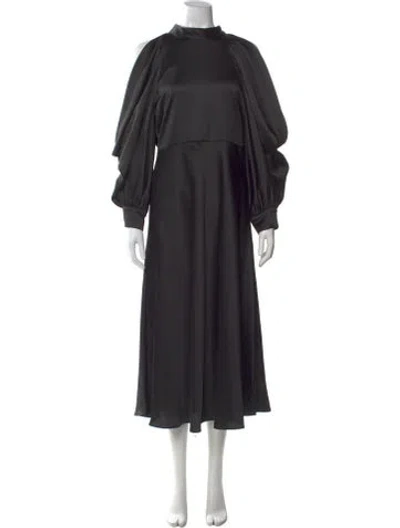 Pre-owned Arias Off-the-shoulder Midi Length Dress W/ Tags In Black