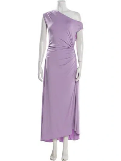 Pre-owned Arias One-shoulder Long Dress In Purple