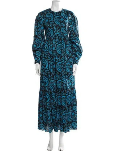 Pre-owned Arias Paisley Print Long Dress In Multi