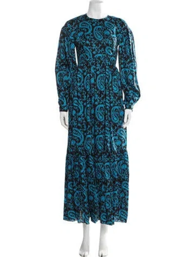 Pre-owned Arias Paisley Print Long Dress In Multi