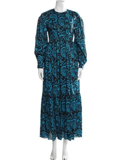 Pre-owned Arias Paisley Print Long Dress In Multi