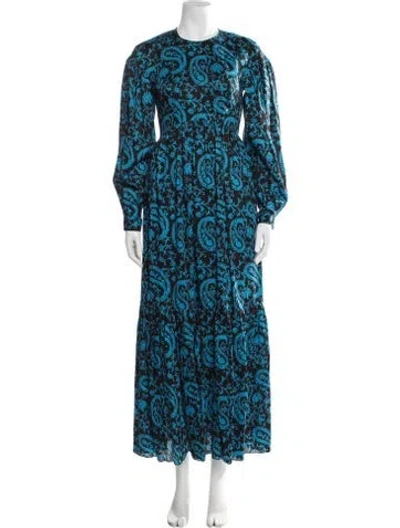 Pre-owned Arias Paisley Print Long Dress In Multi