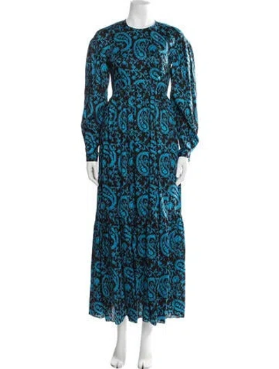 Pre-owned Arias Paisley Print Long Dress In Multi