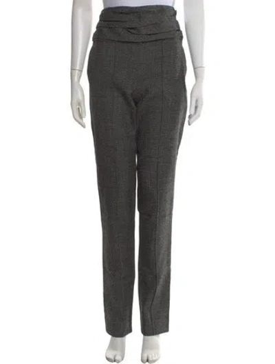 Pre-owned Arias Plaid Print Straight Leg Pants W/ Tags In Black