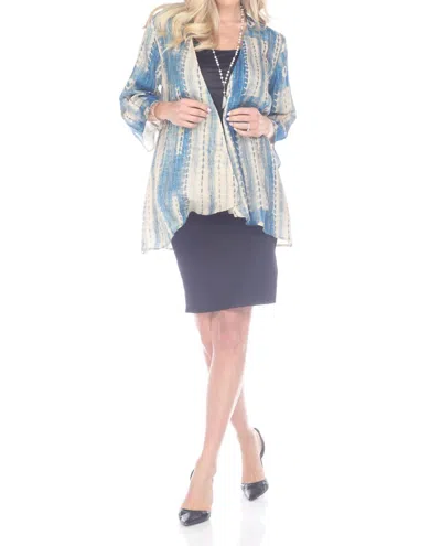 Arias Relaxed Cardigan Top In Blue